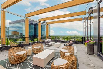 Indoor/outdoor skylounge with professional kitchen and rooftop grilling stations